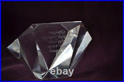 Steuben Signed Art Glass Crystal Paperweight w Poem Unique Keepsake