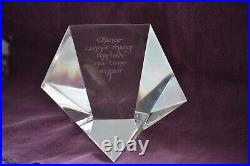 Steuben Signed Art Glass Crystal Paperweight w Poem Unique Keepsake