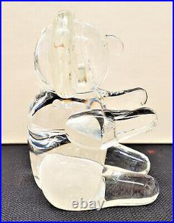 Steuben Signed Glass Crystal Koala Bear Statue Paperweight 5.5 In Orig Box S22