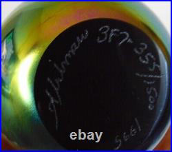 Stuart Abelman Iridescent Art Glass Pulled Feather Paperweight 1995 Favrile