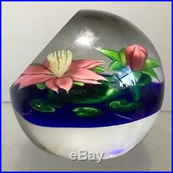 Studio Art Glass Paperweight Signed Steve Lundberg 1988 With Label