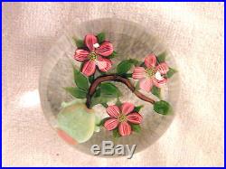 Studio Art Glass Paperweight by Debbie Tarsitano Torchwork Flowers Signed