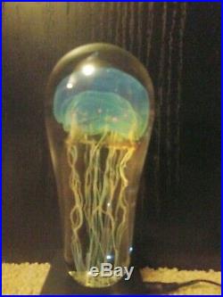 Studio Art Glass Sculpture Rick Satava 6 1/2 Passion Moon Jellyfish Paperweight