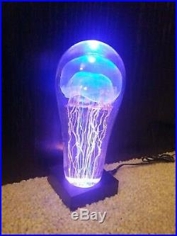 Studio Art Glass Sculpture Rick Satava 6 1/2 Passion Moon Jellyfish Paperweight
