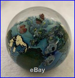 Stunning Josh Simpson Inhabited Planet Paperweight 3 1998 Signed & Serialized