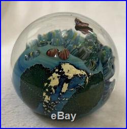 Stunning Josh Simpson Inhabited Planet Paperweight 3 1998 Signed & Serialized