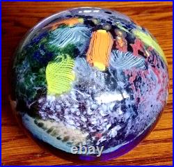 Stunning! Large Drew Ebelhare 1-92 Coral Reef/Ocean Iridescent Glass Paperweight