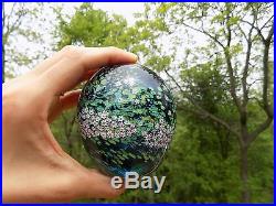Superb Peter Raos 1998 Blown Art Glass Millefiori Monet Water Lilies Paperweight