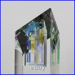 TOLAND SAND Dichroic Archit I Glass Sculpture/Paperweight, Apr 3.9Wx4Lx11.25H
