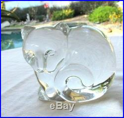 Tiffany & Co Art Glass Crystal Cat Figurine Paperweight