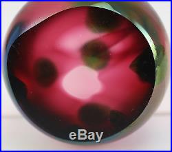 Tiffany & Co. Iridescent Round Spotted Favrile Art Glass Paperweight