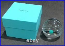 Tiffany & Co. Lead Crystal Basketball Paperweight or Display Piece NWOT