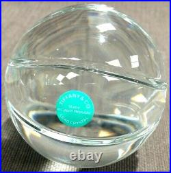 Tiffany & Co. Lead Crystal Basketball Paperweight or Display Piece NWOT