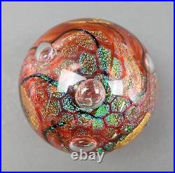 Tim Lazer Signed 2008 Dichroic Art Glass Paperweight 3 1/2