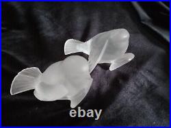 Two Vintage Lalique Bird Figurines French Crystal Art Glass FREE SHIPPING