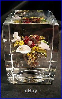 Unique Signed Paul Stankard Calla Lillies Root People Botanical Paperweight Mint