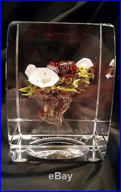 Unique Signed Paul Stankard Calla Lillies Root People Botanical Paperweight Mint