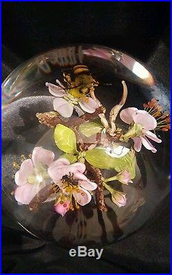 Unique Signed Paul Stankard Paperweight Root People Bee Ant Lavender Flower Mint