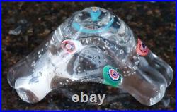 Unique Murano Millefiori Art Glass Paperweight Extremely Rare Shape Brand New