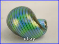Unique Reid Signed Art Glass Iridescent Snail Shell Escargot Paperweight