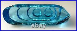 V. Nason Murano Glass Steamship Blue Figurine Paperweight Signed