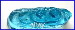 V. Nason Murano Glass Steamship Blue Figurine Paperweight Signed