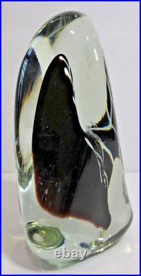 VINTAGE Neil Duman Hand Blown Art Glass Large Three Sided Paperweight 06-1981