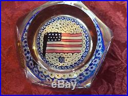 Vintage Whitefriars Paperweight Limited Edition Bicentennial Flag 1776-1976
