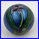 VTG-1983-Orient-Flume-Art-Glass-Paperweight-Pansy-Iris-Iridescent-Signed-01-cl