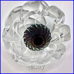 VTG 1991 Brian Maytum Studio Art Glass Iridescent Faceted Dichroic Paperweight