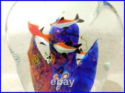 VTG Murano Italian Art Glass Fish Tank Aquarium Paperweight Sculpture Italy