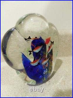 VTG Murano Italian Art Glass Fish Tank Aquarium Paperweight Sculpture Italy