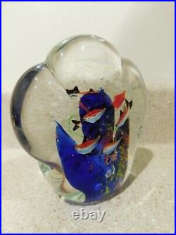 VTG Murano Italian Art Glass Fish Tank Aquarium Paperweight Sculpture Italy