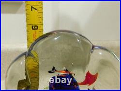 VTG Murano Italian Art Glass Fish Tank Aquarium Paperweight Sculpture Italy