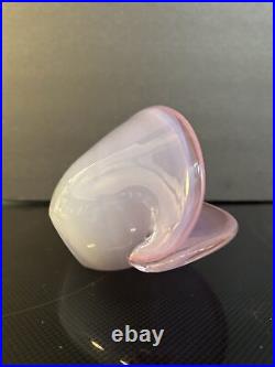 Venetian Murano Glass Archimede Seguso Pink Opalescent Clam Shell