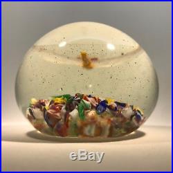 Very Rare Chinese Art Glass Paperweight Lampwork Dragonfly & Millefiori Scramble
