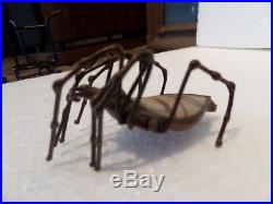 Very Rare Orient & Flume Bronze & Art Glass Spider Spectacular