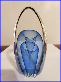 Vint. Edward Kachurik Veiled Candle Fountain Signed Glass Paperweight 2005