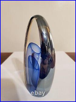 Vint. Edward Kachurik Veiled Candle Fountain Signed Glass Paperweight 2005