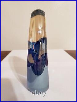 Vint. Edward Kachurik Veiled Candle Fountain Signed Glass Paperweight 2005