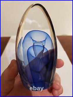 Vint. Edward Kachurik Veiled Candle Fountain Signed Glass Paperweight 2005