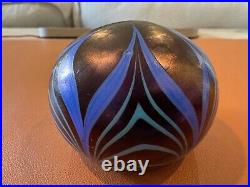 Vintage 1976 Vandermark Pulled Feather Design Studio Art Glass Paperweight