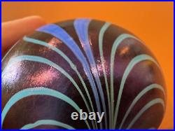 Vintage 1976 Vandermark Pulled Feather Design Studio Art Glass Paperweight