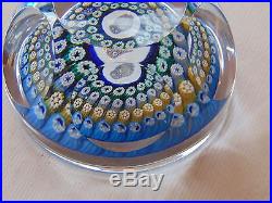 Vintage 1977 Whitefriars Millefiore Owl Lead Crystal Paperweight withBox