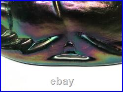 Vintage 1980s Iridescent Art Glass Egypt Scarab Beetle Paper Weight