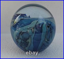 Vintage 1994 ROBERT EICKHOLT modern art glass paperweight rare unique signed