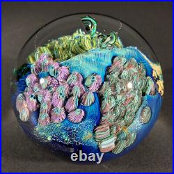 Vintage 3.5 Josh Simpson Mega Planet (2002) Art Glass Paperweight Orb