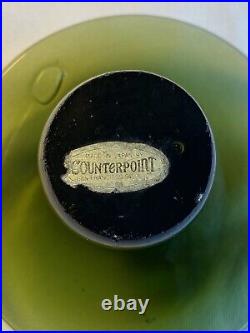Vintage 70's Counterpoint San Francisco Blackish Green Glass Mushroom
