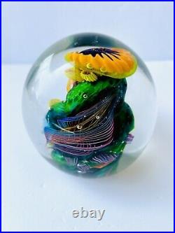 Vintage ARO SCHULZE VITRA Green Coral Reef Abstract Art Glass Paperweight 1995