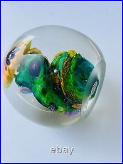 Vintage ARO SCHULZE VITRA Green Coral Reef Abstract Art Glass Paperweight 1995